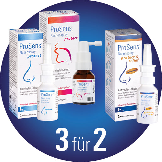 3 für 2 ProSens® Produkte - Der antiviraler Schutz bei grippalen Infekten
