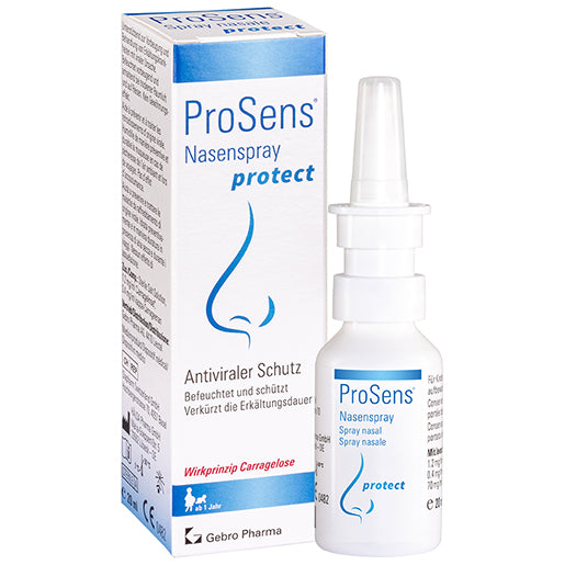 ProSens® Nasenspray protect 20ml - Zur Vorbeugung vor der Erkältung. Der Nasenspray kann präventiv, zum Beispiel vor dem Betreten von Orten (im Geschäft oder im ÖV) mit erhöhter Infektionsgefahr, angewendet werden oder bei ersten Anzeichen eines Schnupfens.