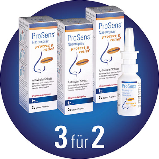 3 für 2 ProSens® Nasenspray protect & relief (abschwellend) 20ml - Nasenspray gegen Erkältung - Ohne Gewöhnungseffekt