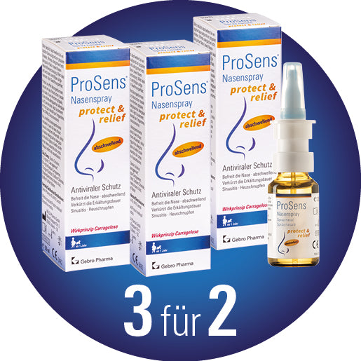 3 für 2 ProSens® Nasenspray protect & relief (abschwellend) 20ml - Nasenspray gegen Erkältung - Ohne Gewöhnungseffekt