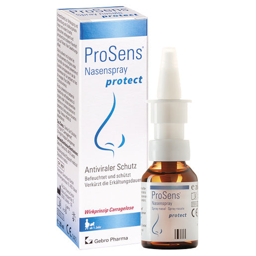 ProSens® Nasenspray protect 20ml - Zur Vorbeugung vor der Erkältung. Der Nasenspray kann präventiv, zum Beispiel vor dem Betreten von Orten (im Geschäft oder im ÖV) mit erhöhter Infektionsgefahr, angewendet werden oder bei ersten Anzeichen eines Schnupfens.